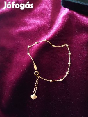 18K (750) Arany Karkötő Szív Medállal 1.4g, Állítható (17-19 cm)