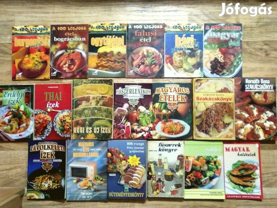 18 darab szakácskönyv egy könyvcsomagban csak 12 000 Ft