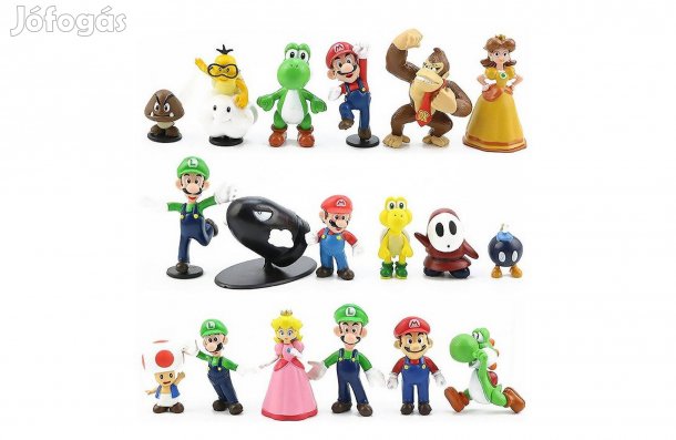 18 db-os Super Mario jellegű figura szett
