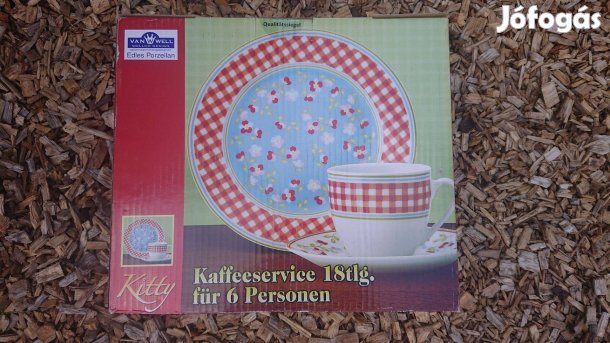 18 db-os Van Well, Kitty fantázianevű porcelán kávéskészlet, új