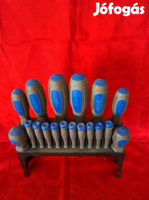 18 db-os, két fajtatájú csavarhúzó készlet