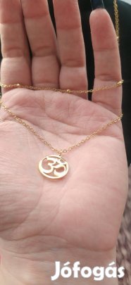 18k aranyozott nemesacél Om medálos indiai dupla nyaklánc 