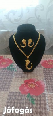 18k goldplated oroszlán fej mintás geometrikus luxus ékszer szett 