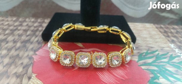 18k goldplated strass kocka kristály köves kubai karkötő 