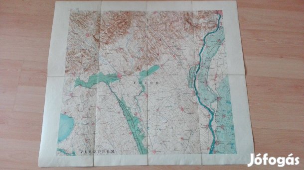 1901-es Fejér-Veszprém Vármegye Magyar Kir.Vízépítési Térkép