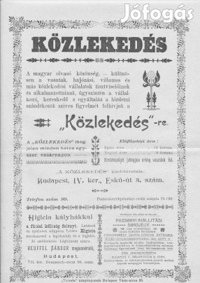 1902.-ben indult, Közlekedés című hetilap 7 példánya eladó