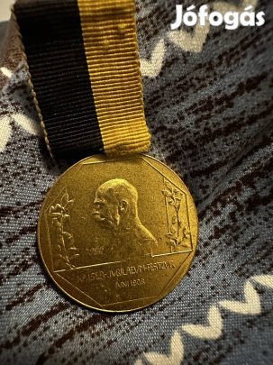 1908 Ferenc József jubileumi érem 60. évforduló - szalagon ! Ritka!