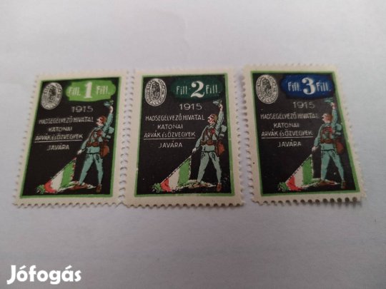 1915-ös bélyegsor I.Világháborús Hadsegélyező Hivatal