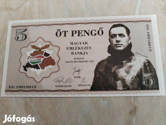 1920-2020 Trianon emlék 5 Pengős papírpénz
