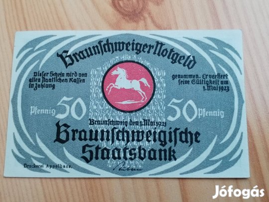 1921-es Német Német városi szügségpénz 50 Pf