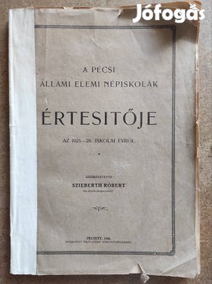 1925-26 Értesítője Pécs állami elemi népiskolák