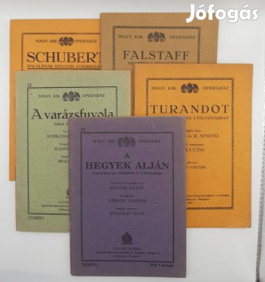 1926-28 Magyar.Kir. Operaház szövegkönyvei népszerű operákhoz Dohnány