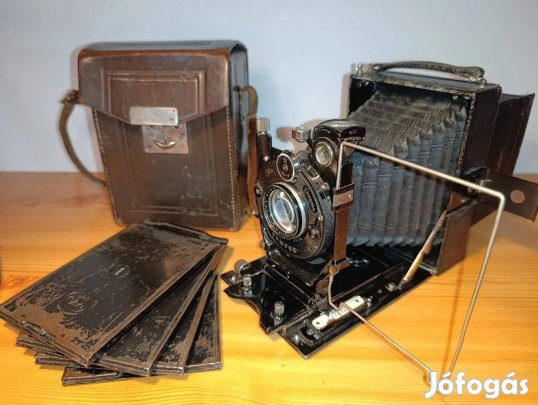 1926 ICA Ideal 205 9X12 kihuzatos fényképezőgép Litonar f4,5 150 mm
