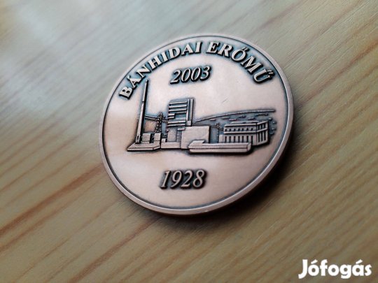1928-2003 jubileumi bronz érem Bánhidai Erőmű 75 éves