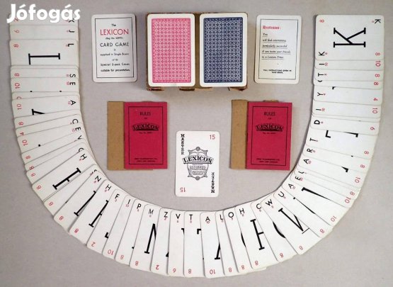 1933-as antik vintage dupla pakli angol Lexicon szókirakó kártya játék