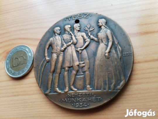 1934-es Nemzeti Munka Hét jelzett Berán Lajos érem