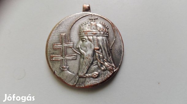 1938-as jubileumi "Szent István király" ezüstözőt medál ritka db