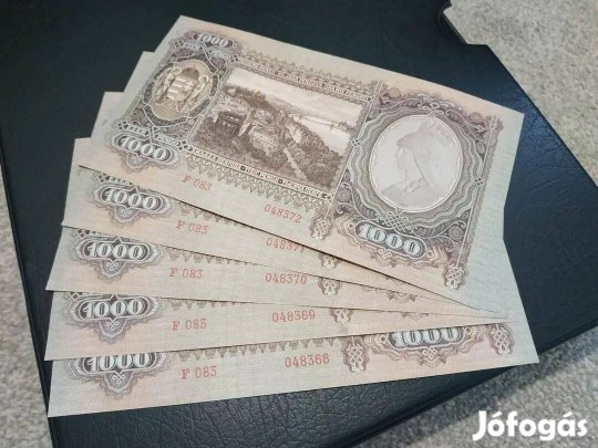 1943 1000 pengő sorszámkövető 5db
