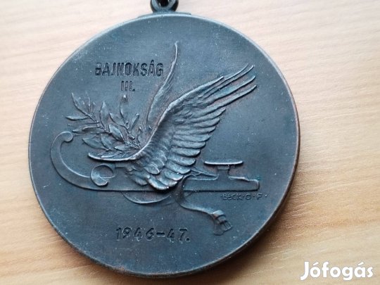1946-47 Hokibajnoki érem Beck.Ö.F. jelzett ritka db
