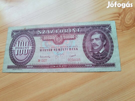 1949-es ritka 100 forintos papírpénz szép db