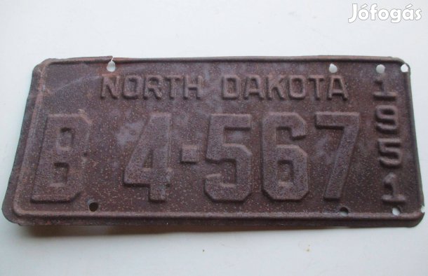 1951-es USA rendszám North Dakota államból