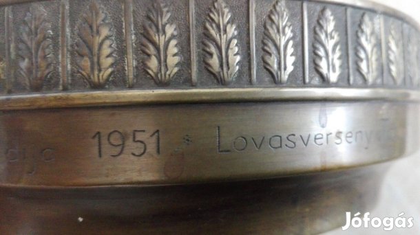 1951-es dísztál Ritka db Tatai Lovas verseny Különdíjja