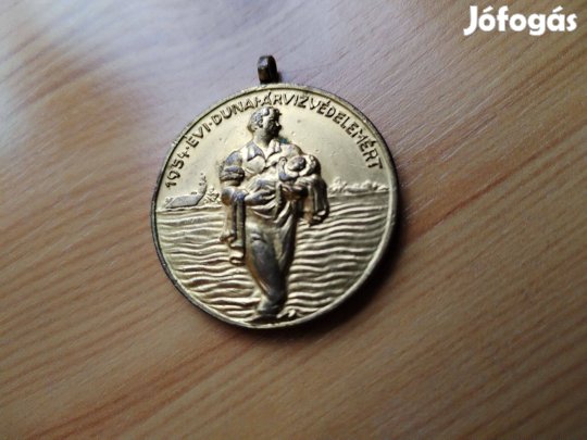 1954-es aranyozott bronz kitüntetés "Dunai Árvízvédelemért"