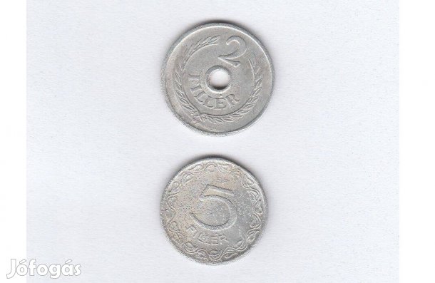 1956-os lyukas 2 fillér és 5 fillér 1956 egyben