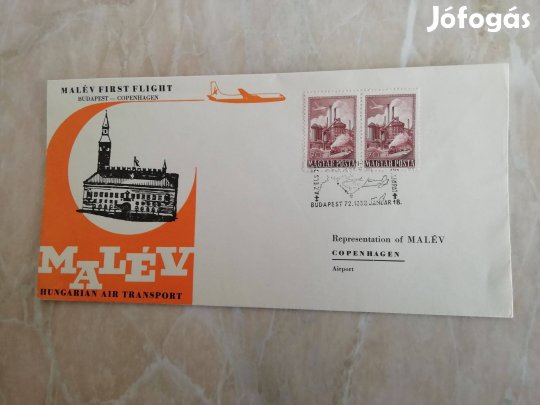 1958-as Maléves FDC Koppenhágába