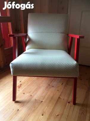 1960-evek fotel parnaval es dohany asztallal, piros labok