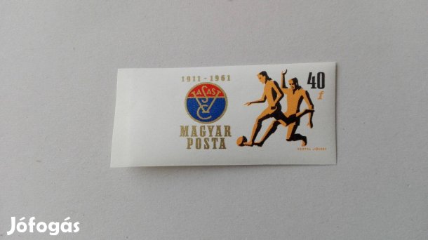 1961-es vágott bélyeg "Vasas labdarúgó club"