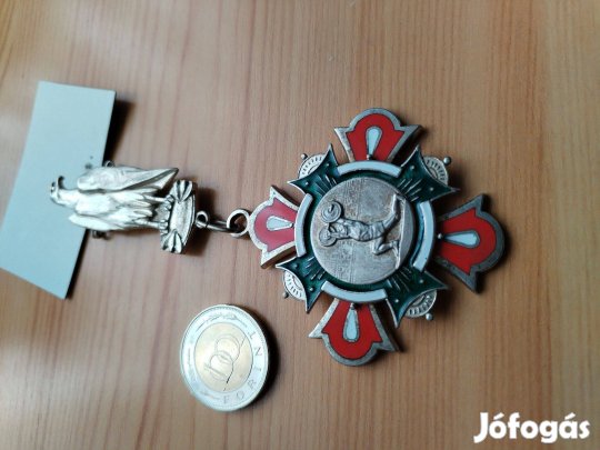 1964-es 51g gyyártójeles Német Súlyemelő érem ezüst ritka db