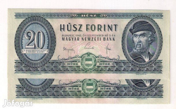 1965. 20 forint 2x S.K. UNC!!!!