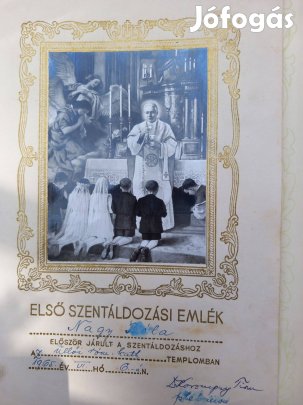 1965-ből hibátlan Első szentáldozási Emléklap