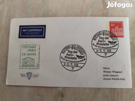 1966-os szép Német légiposta FDC