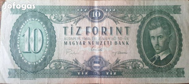 1969 -es Tízforintos bankjegy eladó
