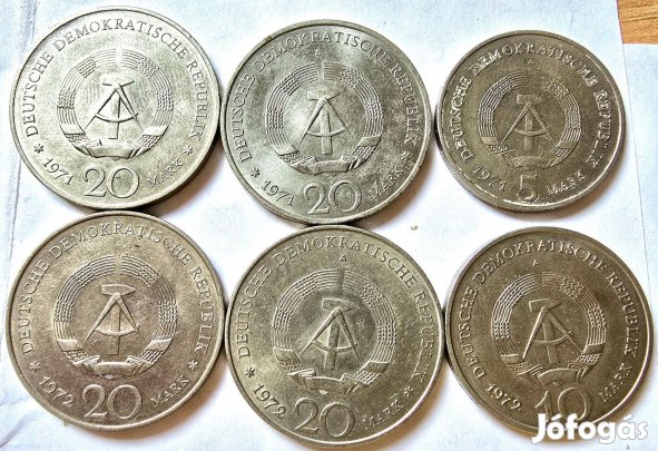 1971-72 20-10-5 Márkás érmék szép állapotban