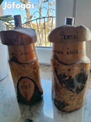 1972-es Kézzel Faragott Nyírfakéreg Söröskorsó 