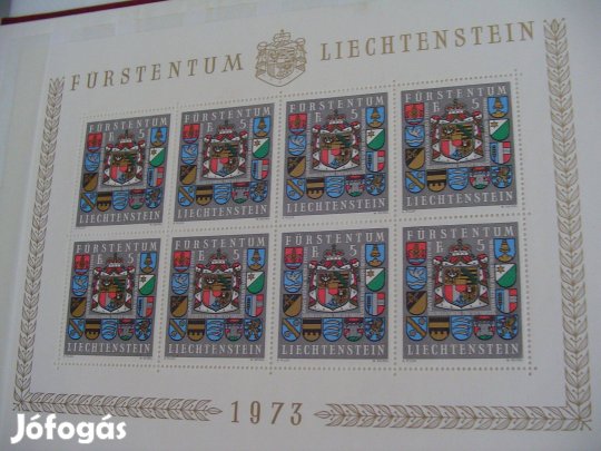 1973-as ritka Liechtenstein kis ív szép db