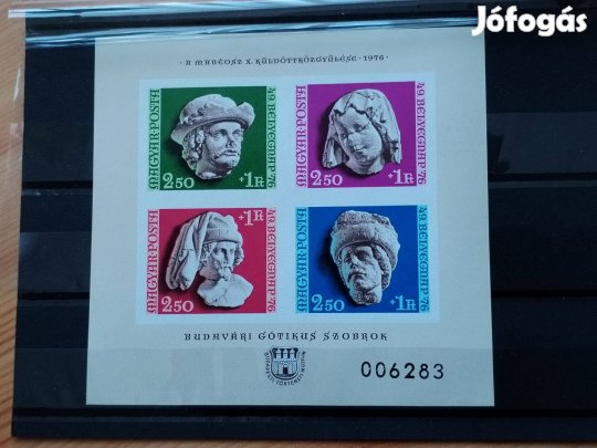 1976-os vágott blokbélyeg 49-dik Bélyegnap ritka db