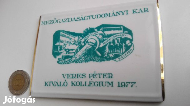1977-es Hollóházi plakett "Mezőgazdaságtudományi Kar"