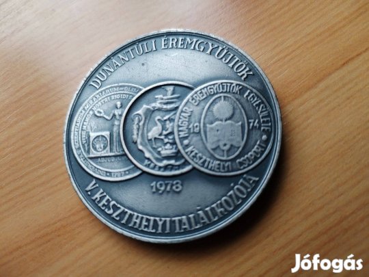 1978-as Keszthelyi Éremgyűjtő találkozó ezüstpatinázott érem