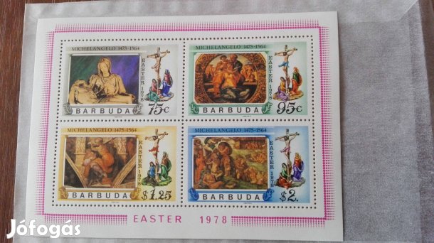1978-as blokkbélyeg ritka db Barbuda Közép Amerikai sziget