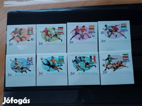 1978-as vágott bélyegsor "Labdarúgó VB Argentína" ívszéllel rit