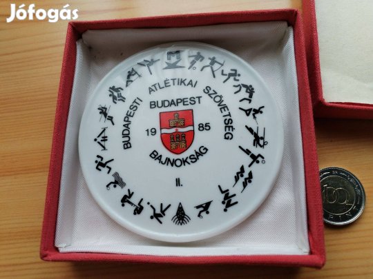 1985-ös Budapesti Atlétikai Szövetség Hollóházi porcelán érme