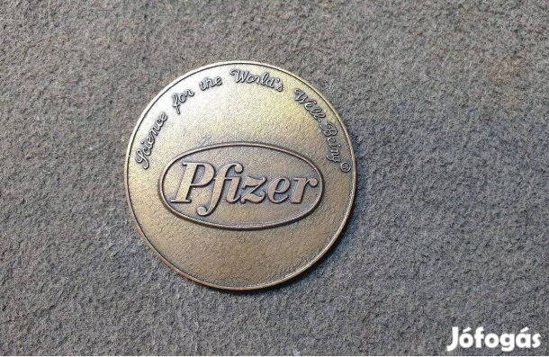 1985-ös orvosi, gyógyszerész bronz emlék plakett eladó