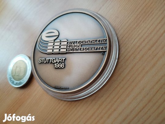 1986-os Stuttgarti Atlétikai EB Jelzet részvételi érem ritka db
