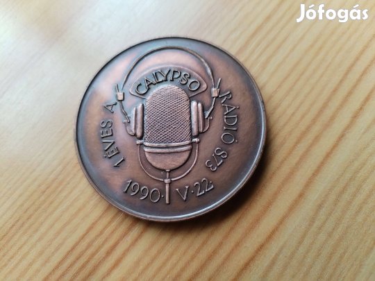 1990-es bronz érem Calypso Rádió 1 éves