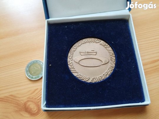 1990-es részvételi érem Atlétikai EB Split ritka db dobozában