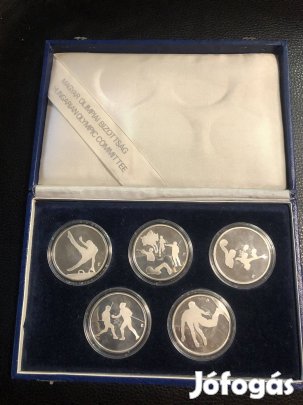 1992 Olimpia Ezüst érme unciás 5db 925% Ag Dobozban Ritka 